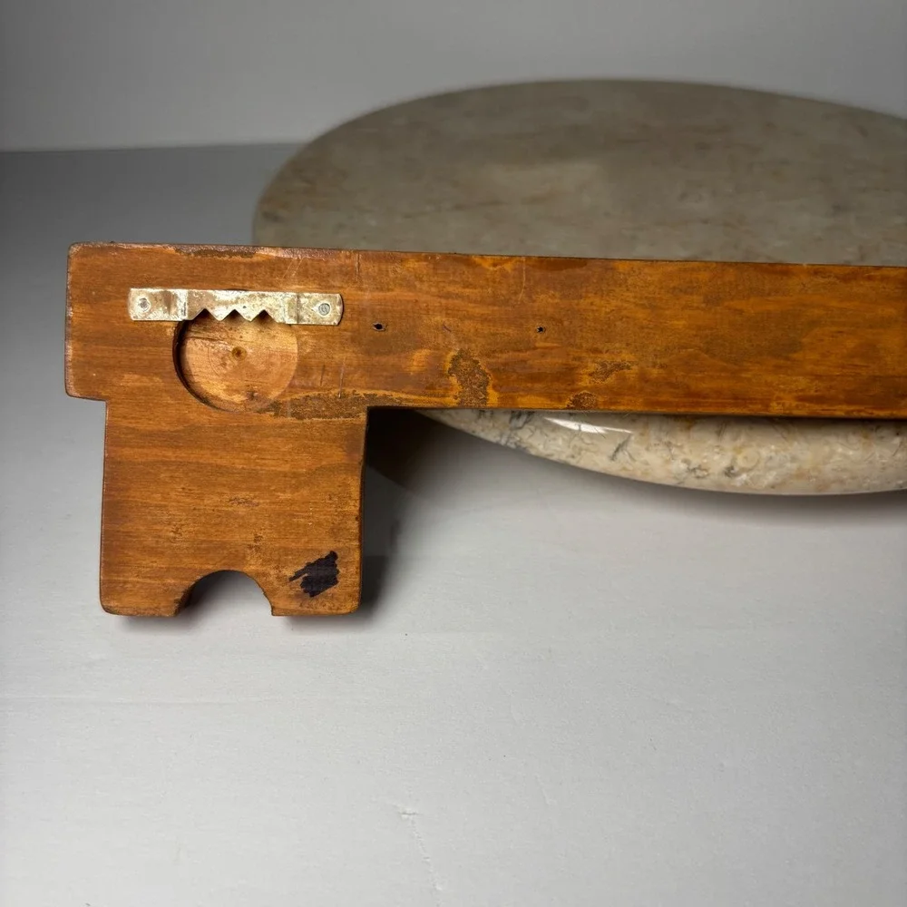 Vintage Wood Key Wall Key Holder 11.5 in Brown 5 Hooks MCM Retro Boho